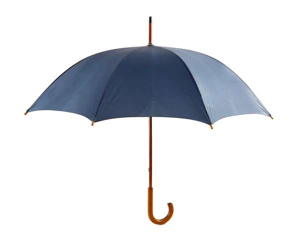 stock image Navy blue open umbrella over white background