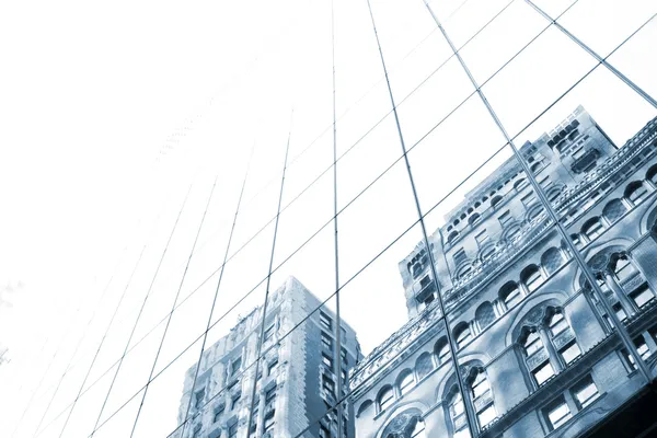 Modern Full Glass Building Other Building Reflection — Stock Photo, Image