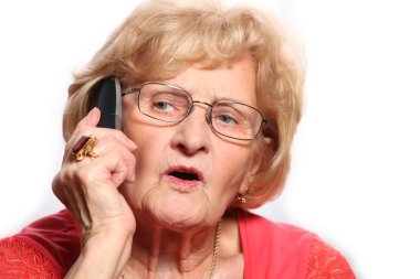 yaşlı bayan telefon