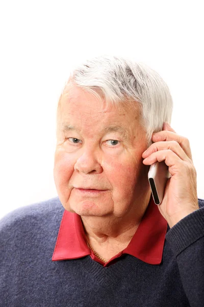 Homme âgé au téléphone — Photo