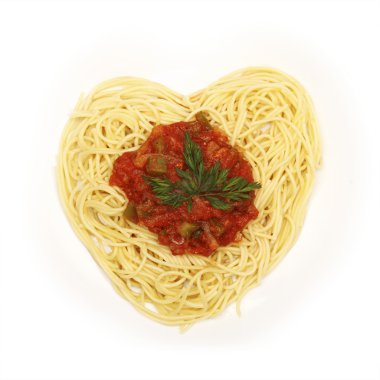 Spaghetti for Valentine's Day clipart