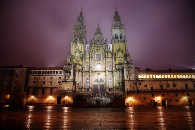 Cathedral in Santiago de Compostella clipart