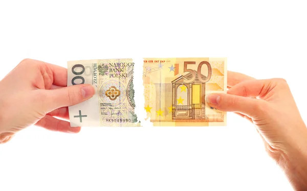 Tearing banknotes — Stock Photo, Image