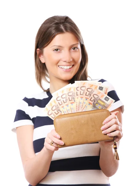 Wallet full of euro-notes — Stock Photo, Image