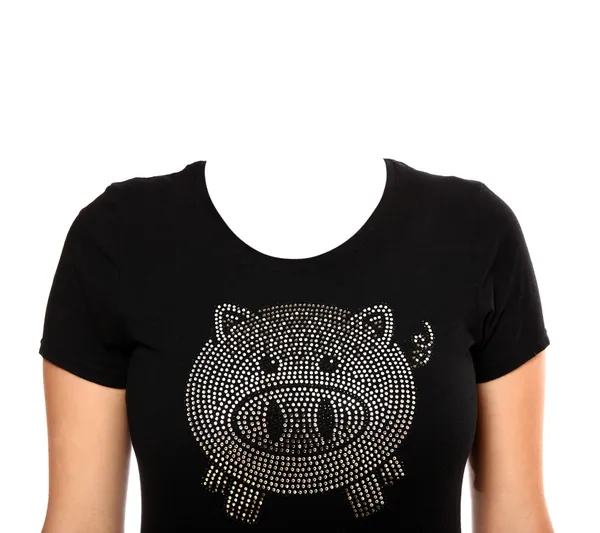 T-셔츠 돼지 — 스톡 사진