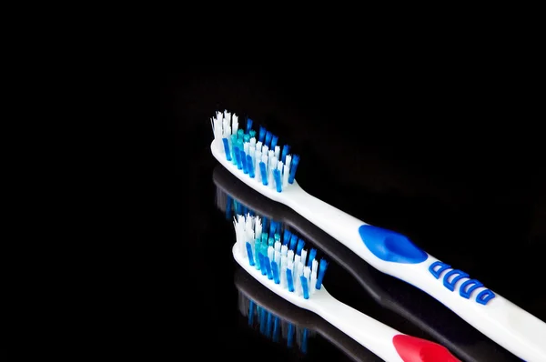 stock image Tooth brush on black background