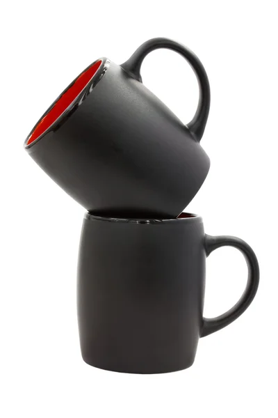 2 つの黒のマグカップ — ストック写真