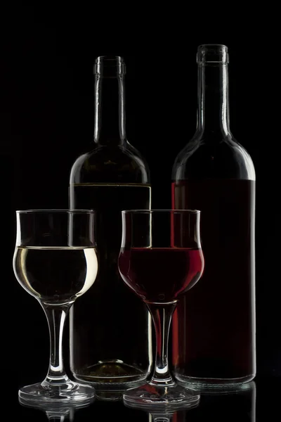 Rot- und Weißwein lizenzfreie Stockbilder