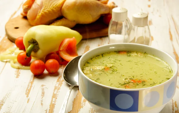 Курячий суп — стокове фото