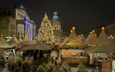 Gendarmenmarkt at night clipart