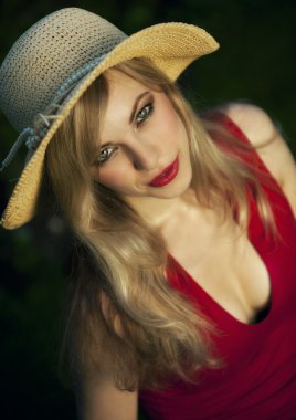 Woman with strawhat