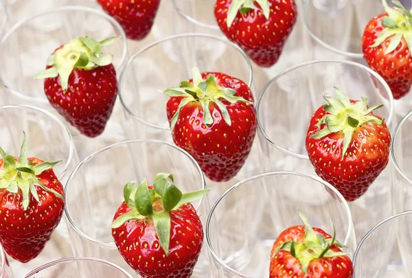 stock image Strawberries in flute glasses