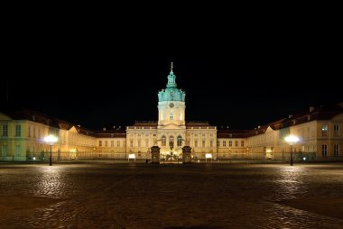 Schloss Charlottenburg at night - with lamps clipart