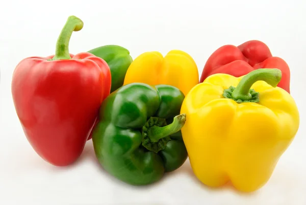 Six bell peppers (Capsicum annuum) — Stock Photo, Image