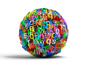 Colored ball letters clipart