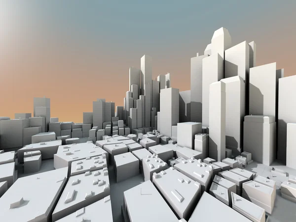 3D-s utca-és városrészlet — Stock Fotó