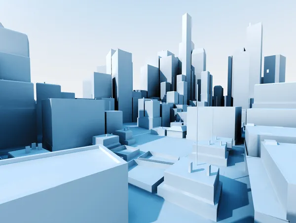 3D-s utca-és városrészlet — Stock Fotó