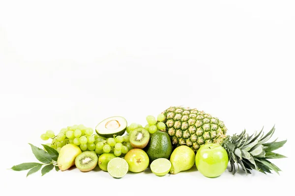Fresh green fruits isolated on white background — Stock Photo, Image