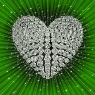 Diamond's heart clipart