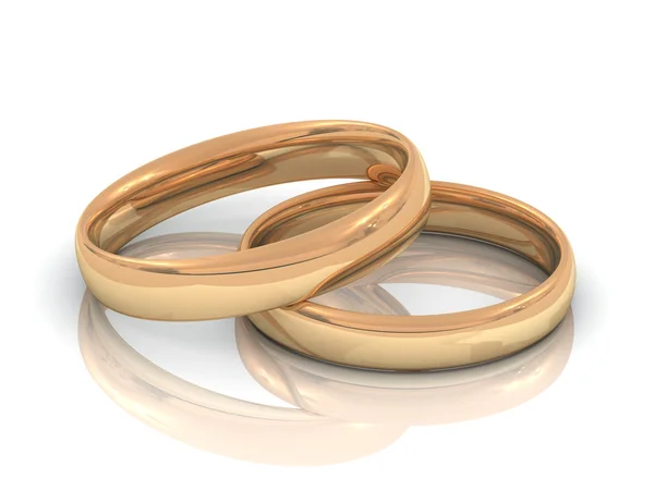 Dos anillos de bodas de oro — Foto de Stock