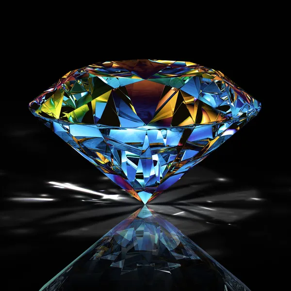 Diamond on black background — Stock Photo, Image