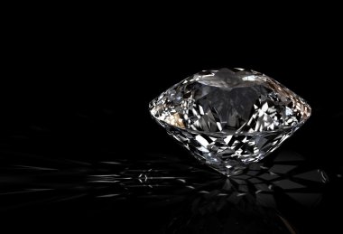 Diamond on black background clipart