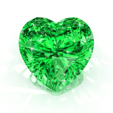Heart shape emerald clipart