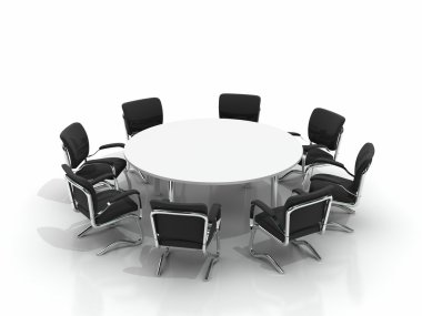 Conference table and chairs clipart