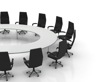 Conference round table and chairs clipart