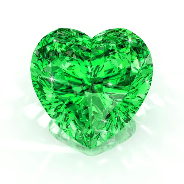 Hjärta form emerald — Stockfoto