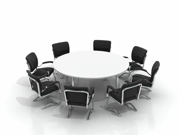 Стол для конференций и стулья — стоковое фото