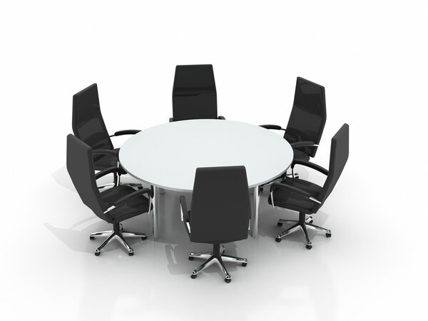 Conference round table and chairs
