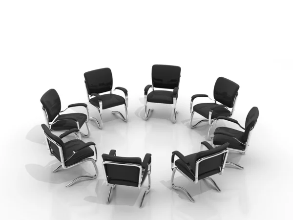 Chairs arranging round small group — Stock Photo, Image