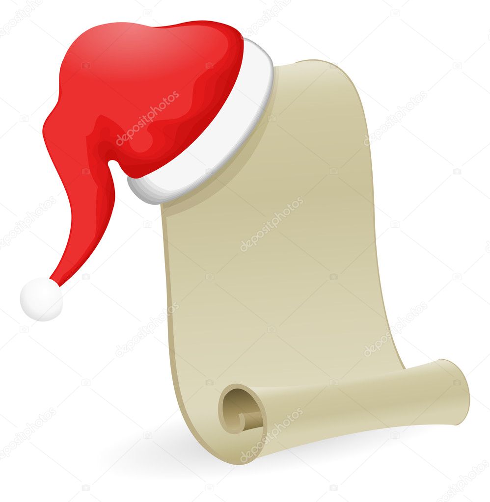 Christmas list with Santa Hat