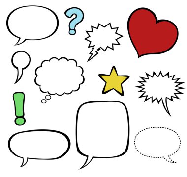 Comics-style speech bubbles / balloons clipart