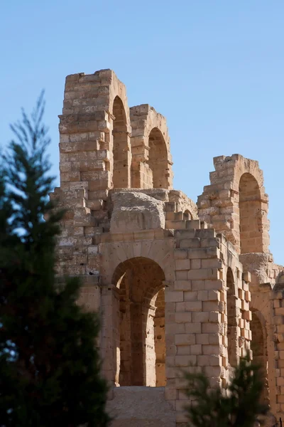 Antico Anfiteatro Romano Jem Tunisia Patrimonio Mondiale Unesco — Foto Stock