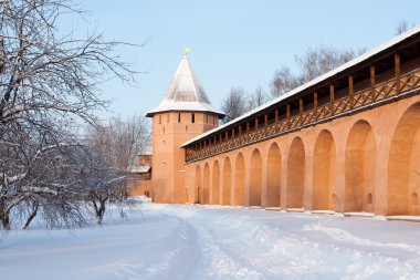 Tower And Wall Of Old Russian Monastery In Suzdal clipart