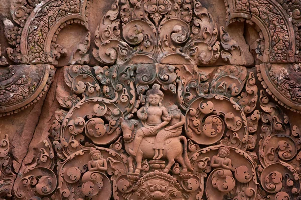 สวยงามของ Banteay Srei ดของผ ศตวรรษท ในอ งกอร — ภาพถ่ายสต็อก