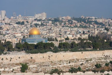 The golden Dom on the temple ground in Jerusalem. clipart