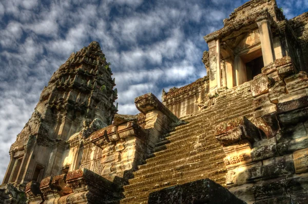 Κεντρικό Πύργο Του Angkor Wat Ναός Καμπότζη Hdr Επεξεργασίας — Φωτογραφία Αρχείου
