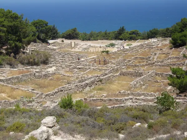 Antica Città Kamiros Sull Isola Rodi Grecia — Foto Stock