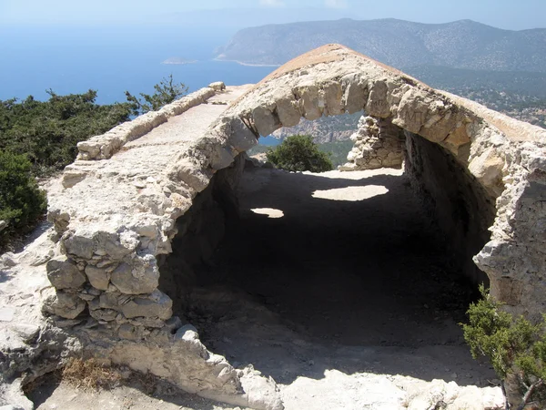 Ruines Château Monolithos Île Rhodes Grèce — Photo