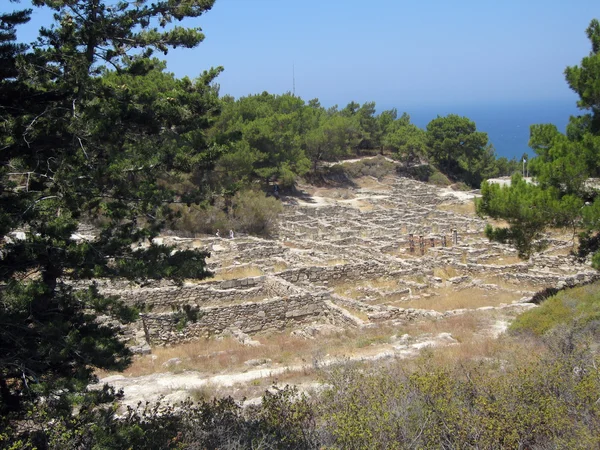 Cidade Antiga Kamiros Ilha Rodes Grécia — Fotografia de Stock