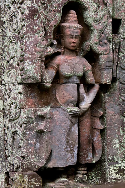 Bas-relevo no templo de Ta Nei — Fotografia de Stock