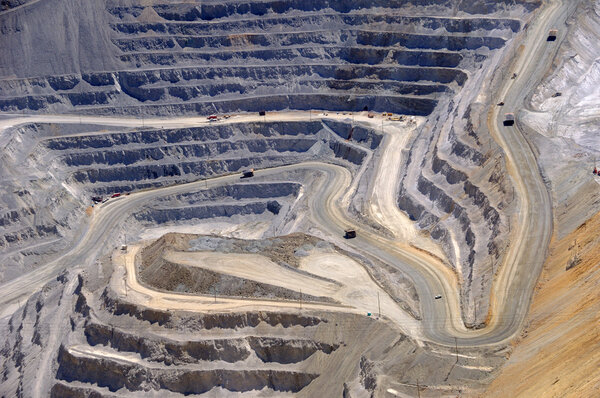 Close-up of Copper Mine Open Pit Excavation