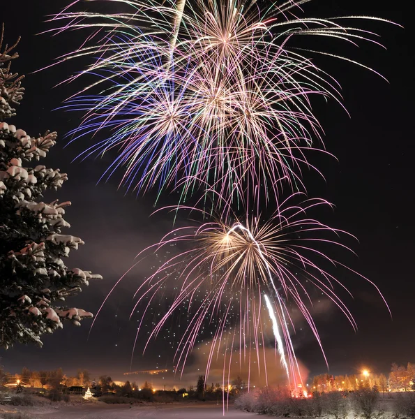 Arctic Solstice Fireworks Stock Picture