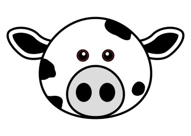 Cute Cow Face clipart