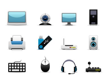 Computer Hardware Icons clipart