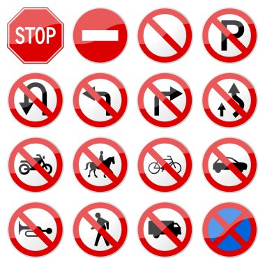 Road Sign Glossy Vector (Set 6 of 8) clipart