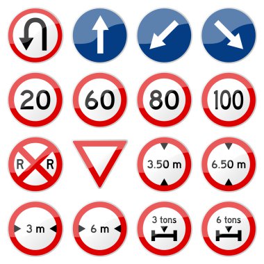 Road Sign Glossy Vector (Set 7 of 8) clipart